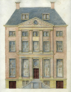 Kleurontwerp voor de Ladder Jacobs, OZ Voorburgwal 316 (tek. Juliet Oldenburger)